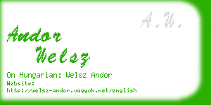 andor welsz business card